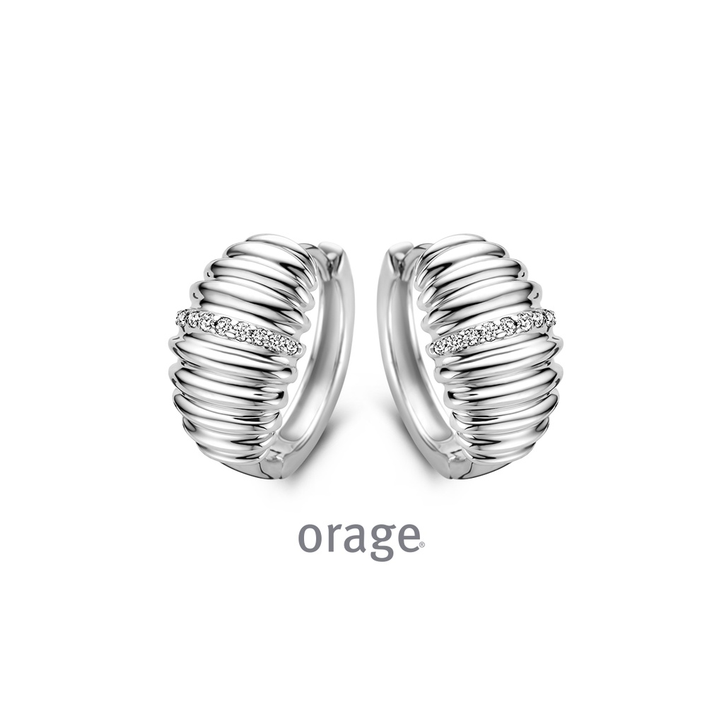 Boucles d'oreilles Argent rhodié 925/1000 Oxyde de zirconium (BA008)