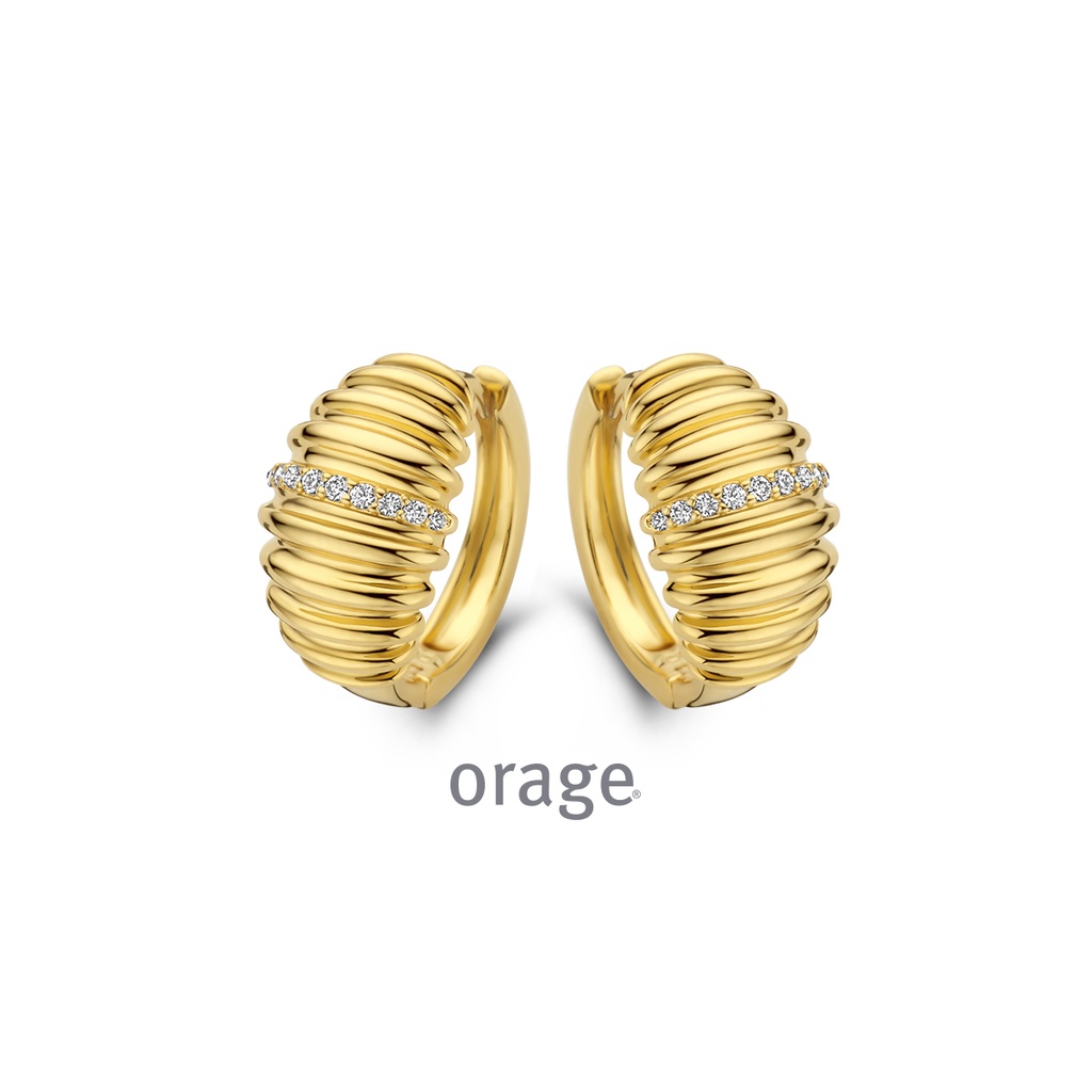 Boucles d'oreilles plaqué or jaune Oxyde de zirconium (BA009)