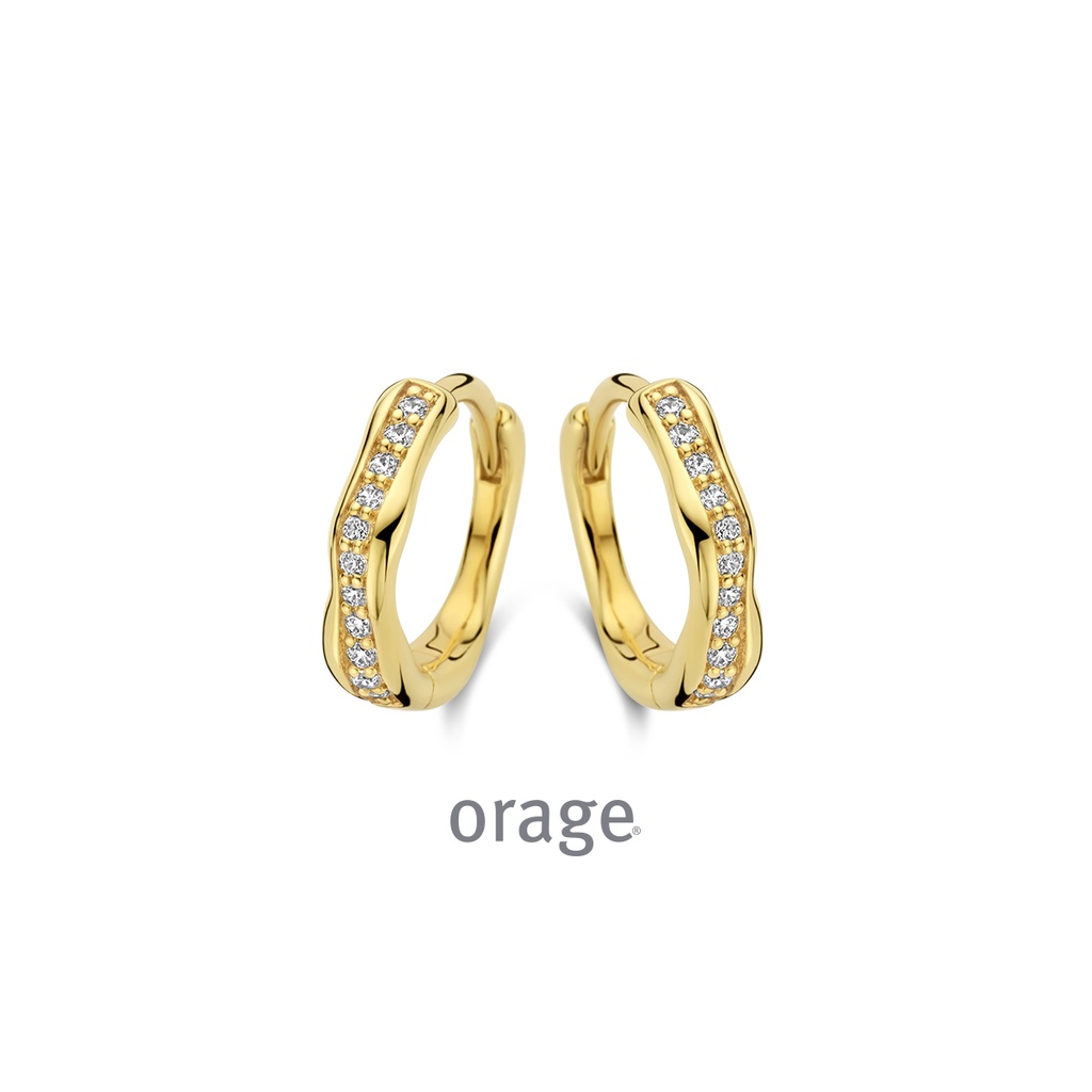 Boucles d'oreilles plaqué or jaune Oxyde de zirconium (BA012)