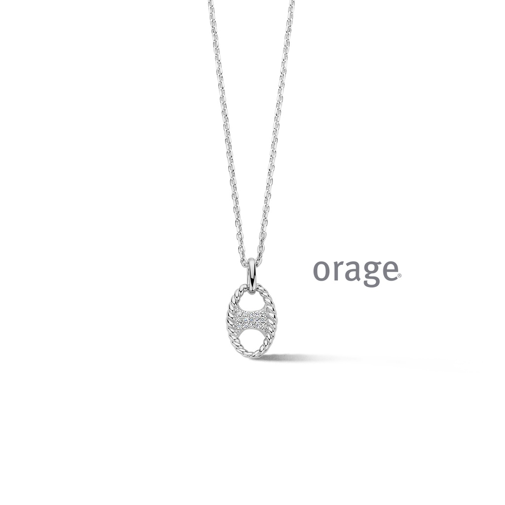 Collier Argent rhodié 925/1000 Oxyde de zirconium (BA014)