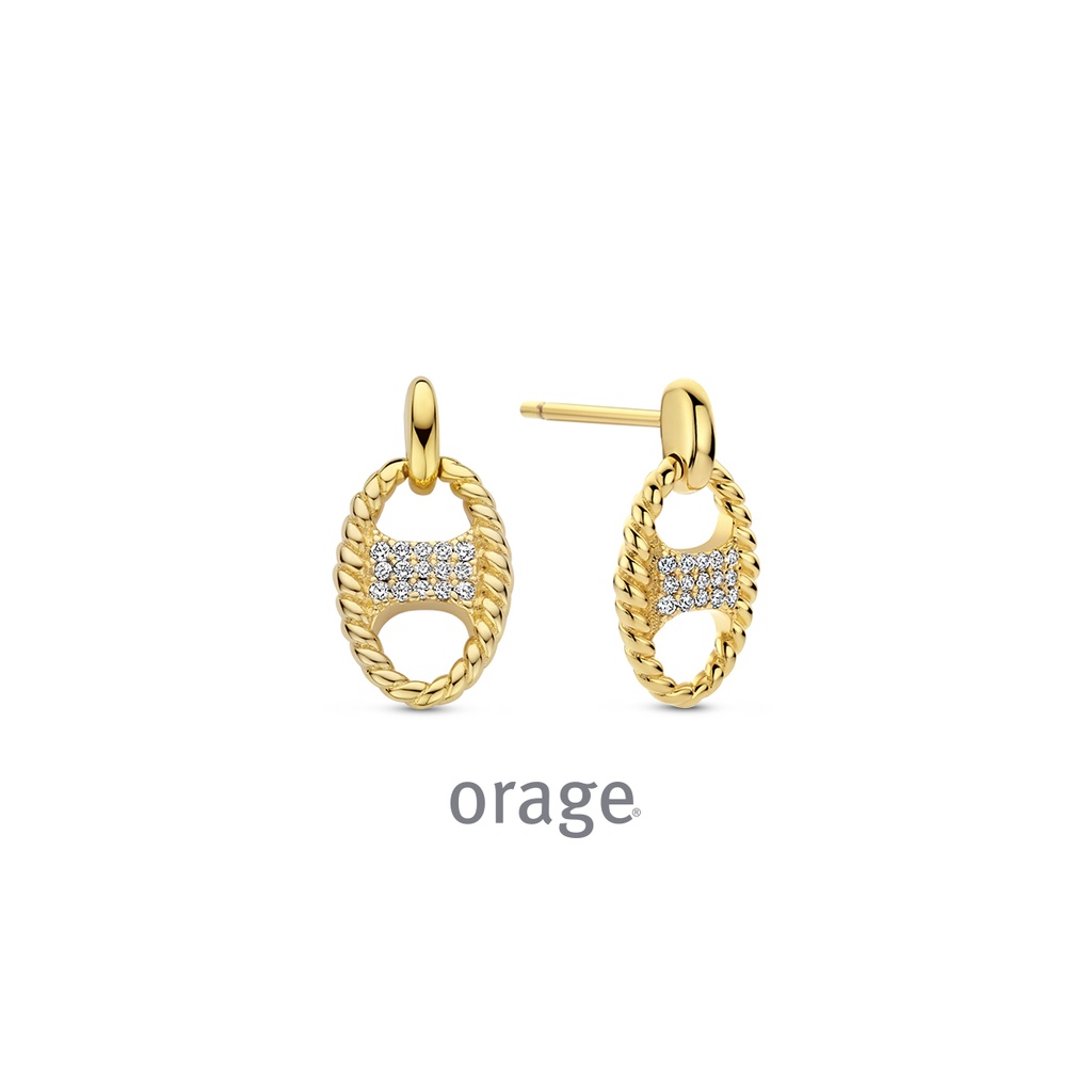 Boucles d'oreilles plaqué or jaune Oxyde de zirconium (BA015)