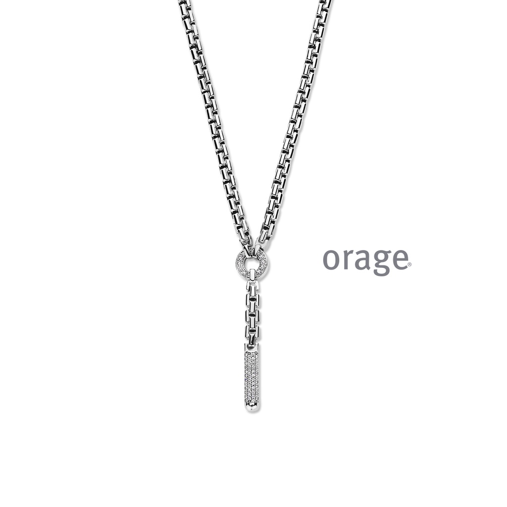 Collier Argent rhodié 925/1000 Oxyde de zirconium (BA019)