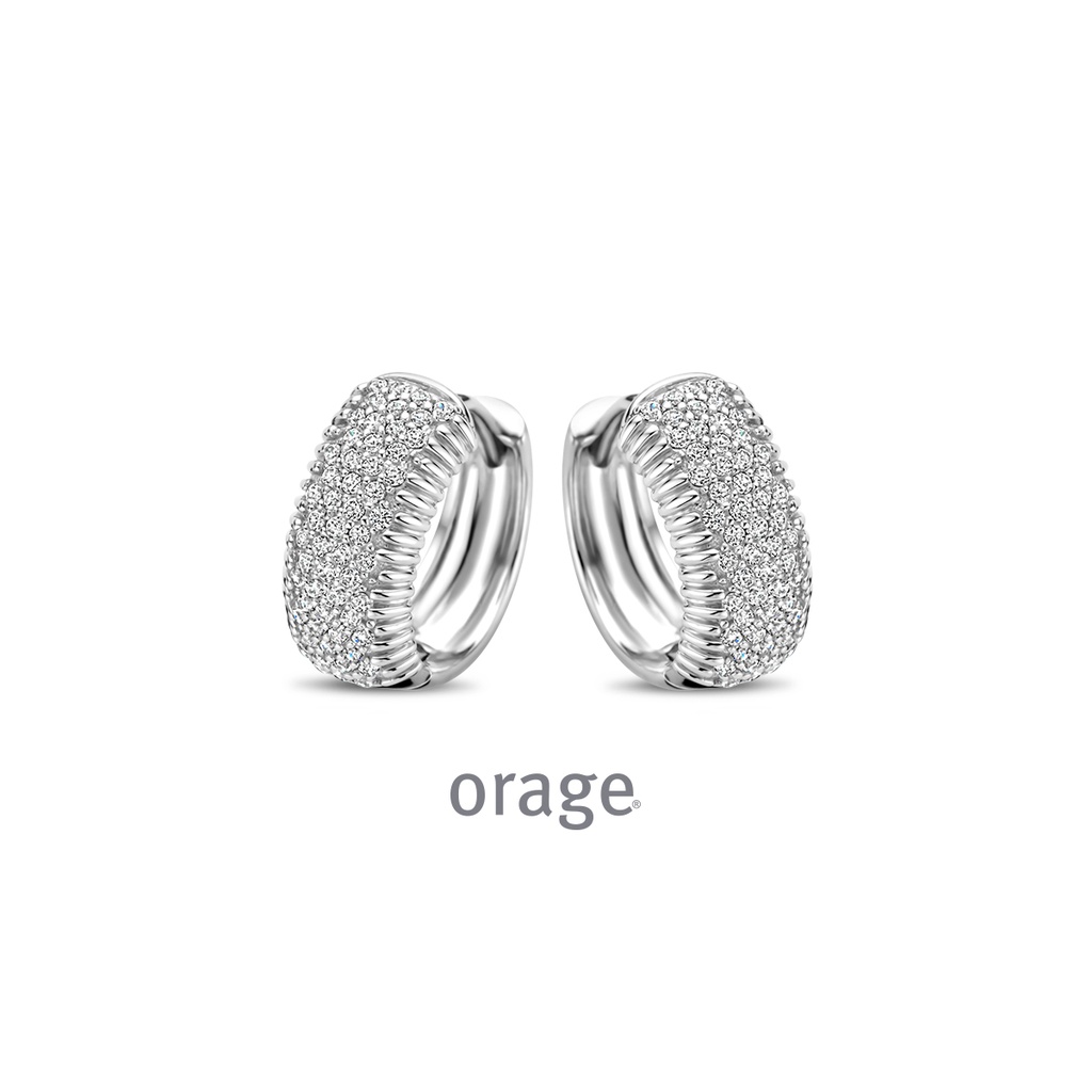 Boucles d'oreilles Argent rhodié 925/1000 Oxyde de zirconium (BA022)