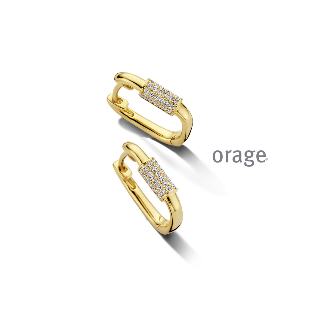 Boucles d'oreilles plaqué or jaune Oxyde de zirconium (BA030)