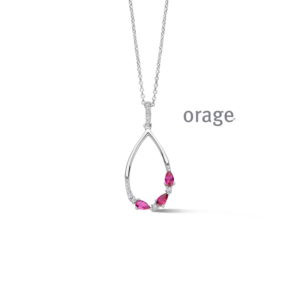 Collier Argent rhodié 925/1000 Oxyde de zirconium (BA035)