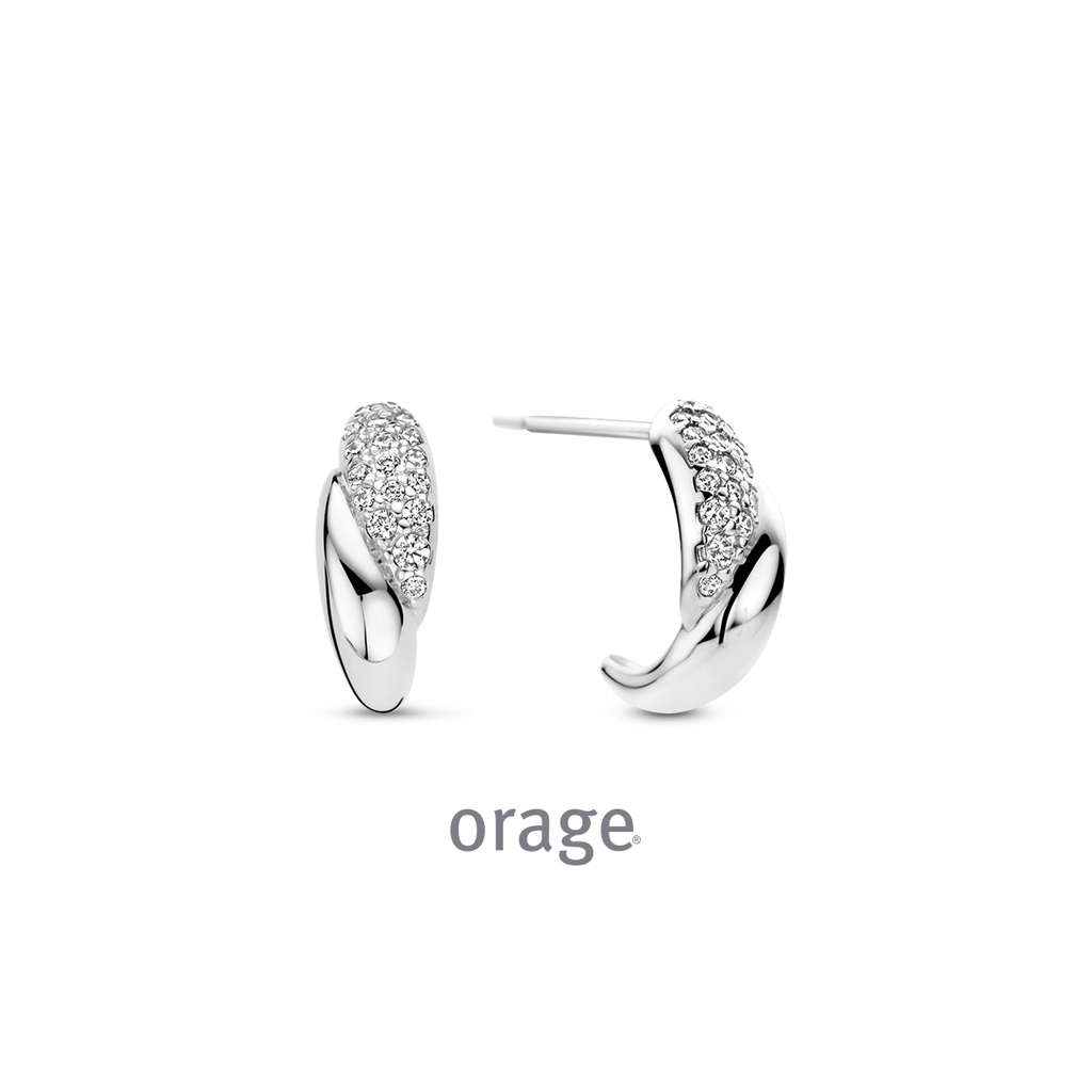 Boucles d'oreilles Argent rhodié 925/1000 Oxyde de zirconium (BA042)