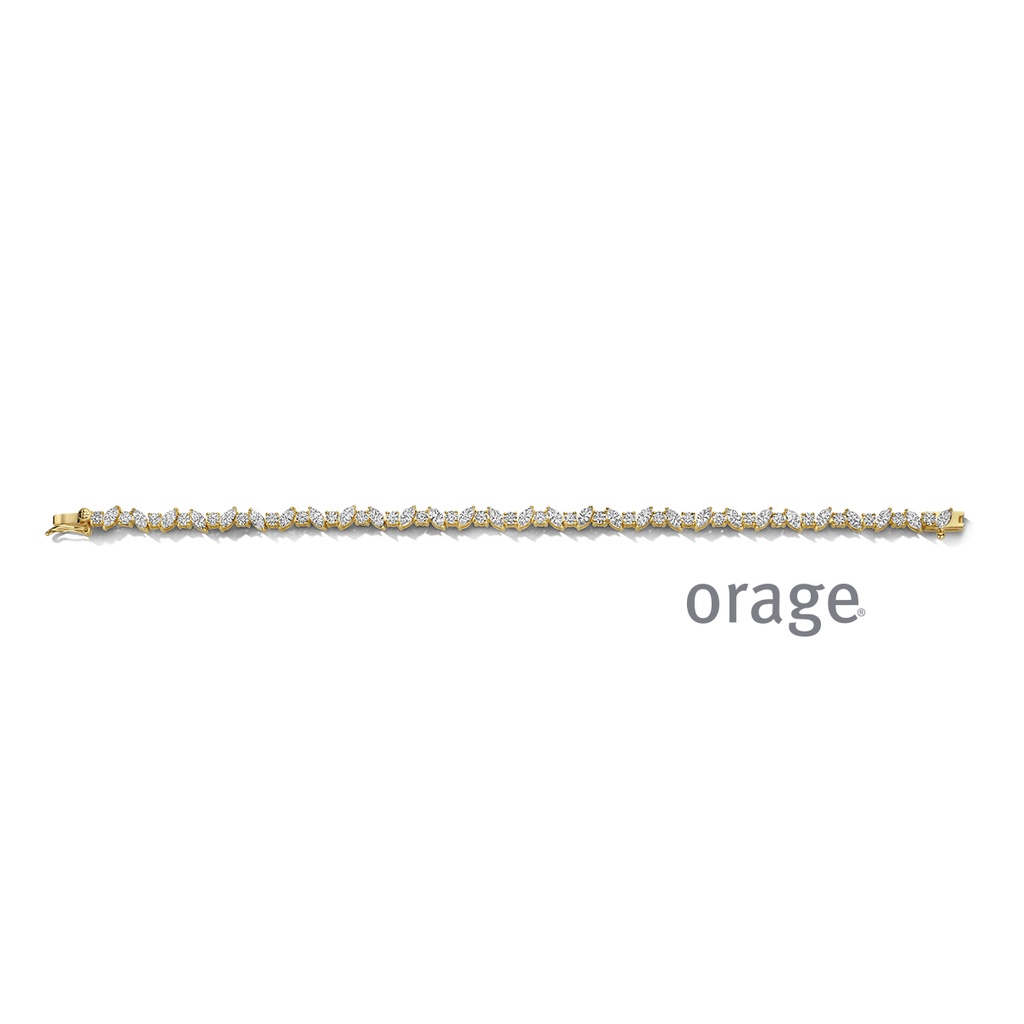 Bracelet plaqué or jaune & Oxyde de zirconium 18cm (BA052/18)