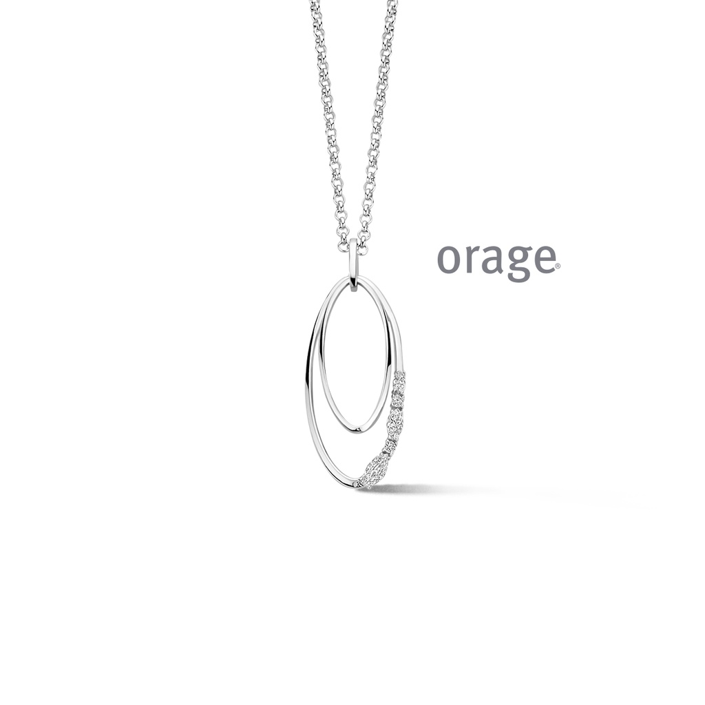 Collier en Argent rhodié 925/1000 & Oxyde de zirconium (BA057)