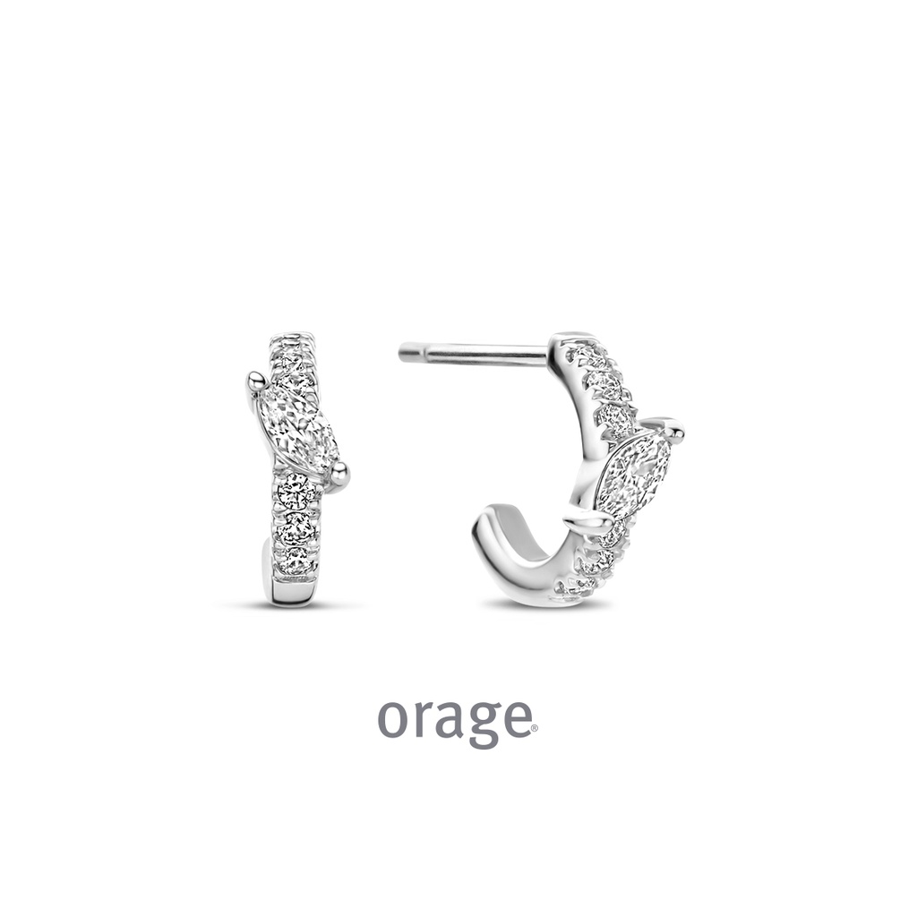 Boucles d'oreilles en Argent rhodié 925/1000 & Oxyde de zirconium (BA060)