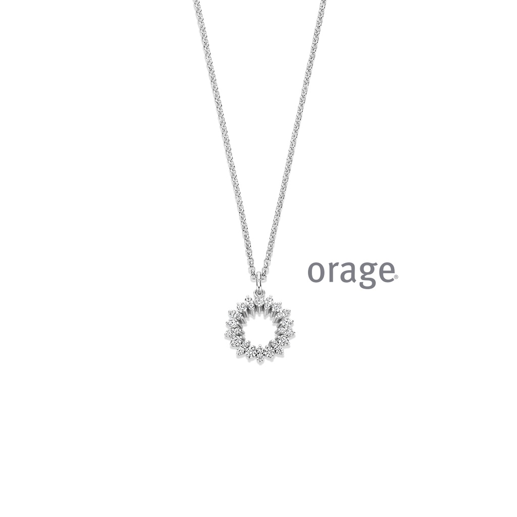 Collier en Argent rhodié 925/1000 & Oxyde de zirconium 50cm (BA070)