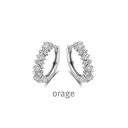 Boucles d'oreilles créoles en Argent rhodié 925/1000 & Oxyde de zirconium (BA071)