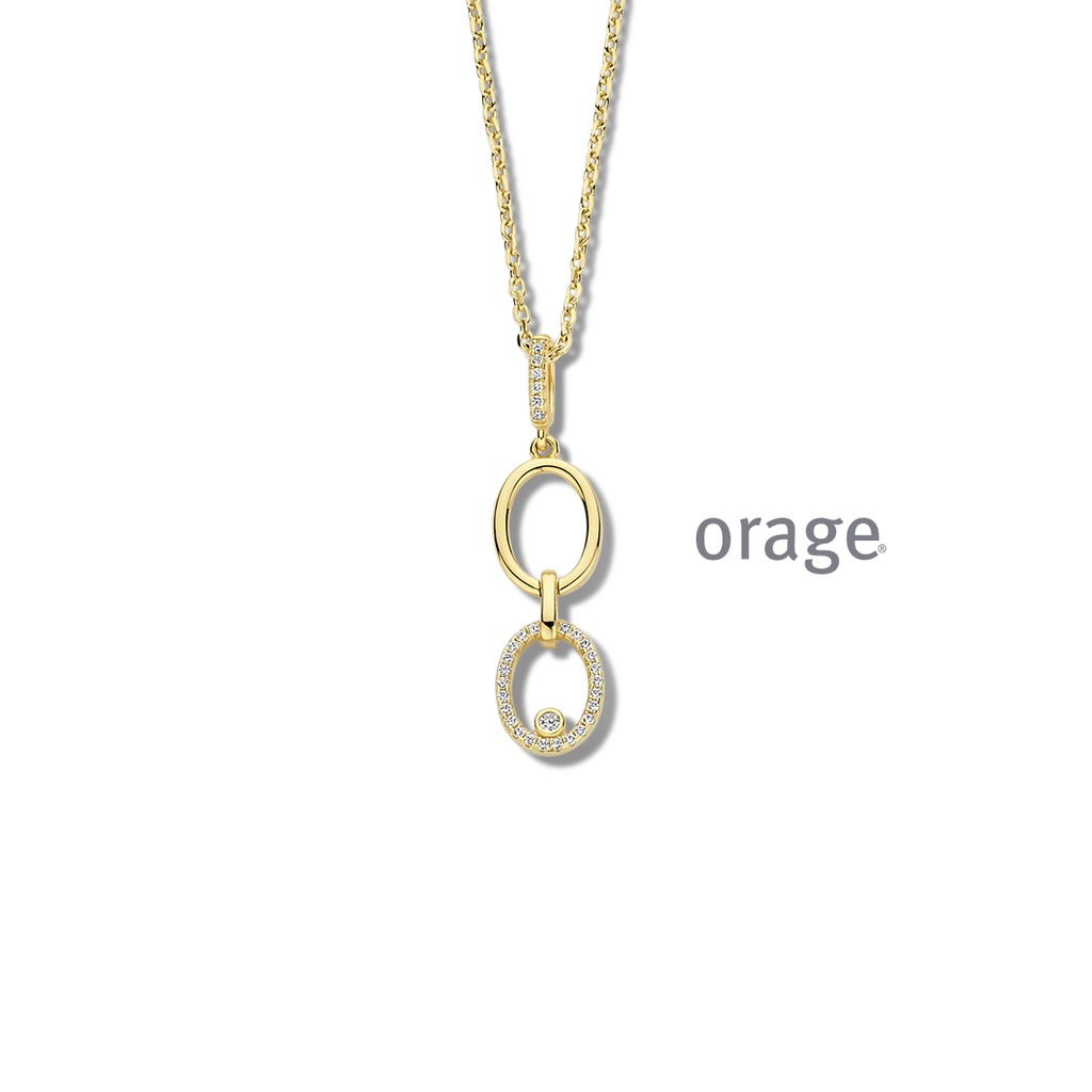 Collier plaqué or & Oxyde de zirconium 45cm(BA082)