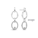 Boucles d'oreilles pendantes en Argent rhodié 925/1000 & Oxyde de zirconium (BA084)