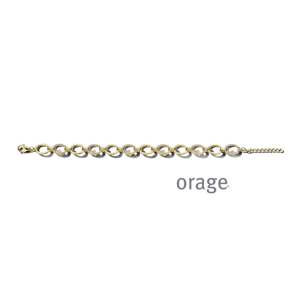 Bracelet plaqué or jaune & Oxyde de zirconium 19cm (BA090)