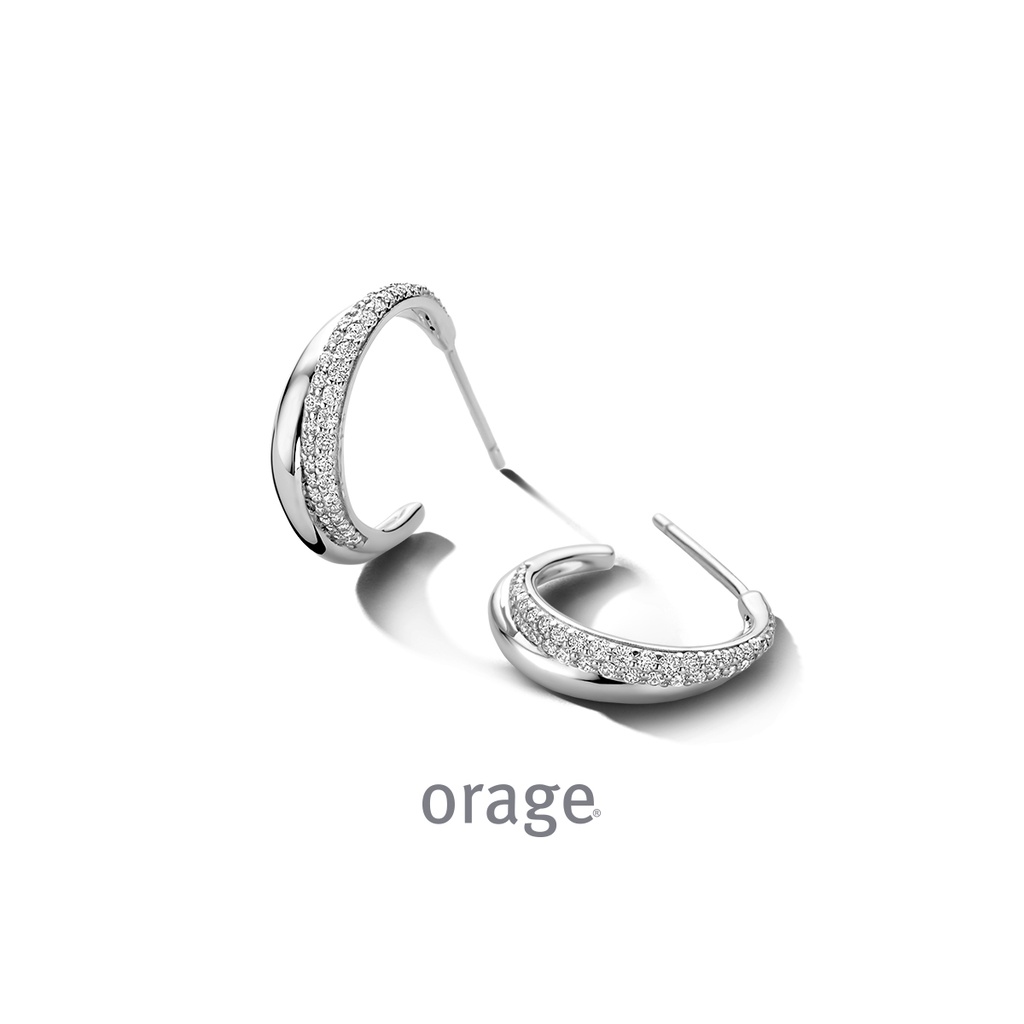 Boucles d'oreilles en Argent rhodié 925/1000 & Oxyde de zirconium (BA091)