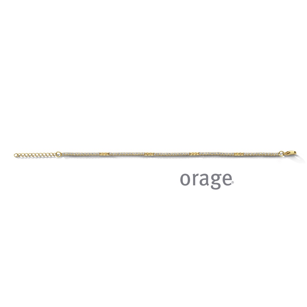 Bracelet plaqué or jaune & Oxyde de zirconium 19cm (BA094)