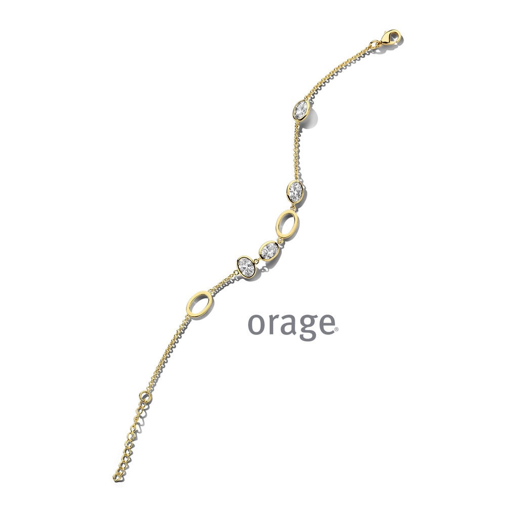 Bracelet plaqué or jaune & Oxyde de zirconium 20cm(BA100)