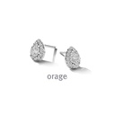 Boucles d'oreilles poires entourage en Argent rhodié 925/1000 & Oxyde de zirconium (BA110)