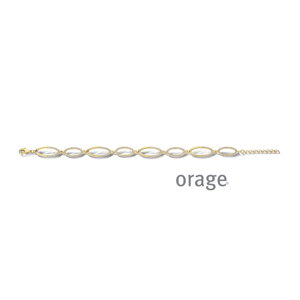 Bracelet plaqué or jaune Oxyde de zirconium 19cm (BA117)