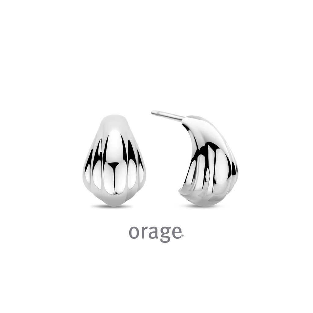 Boucles d'oreilles "coquillage" en acier inoxydable (BA144)