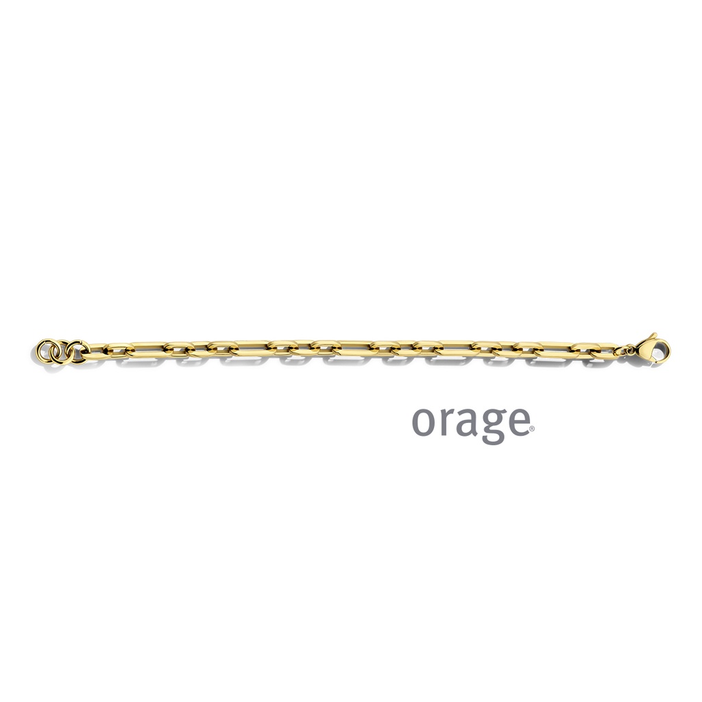 Bracelet "forçat allongé" en acier inoxydable jaune 21cm (BA150)