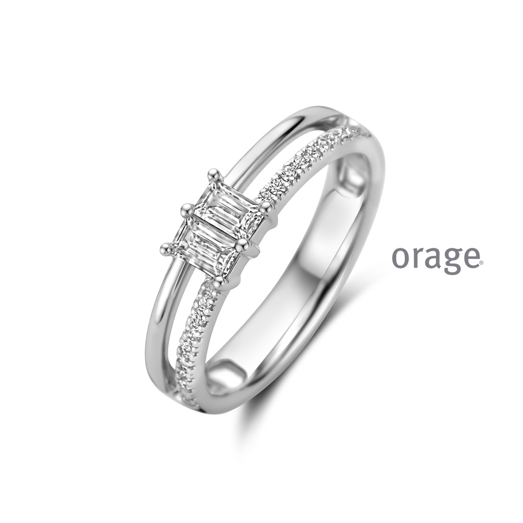 Bague Argent rhodié 925/1000 Oxyde de zirconium (BA003) (50-58)