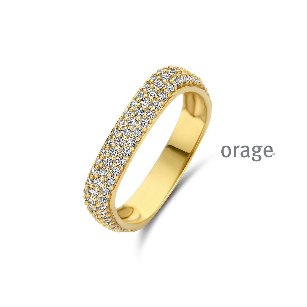 Bague plaqué or jaune Oxyde de zirconium (BA026)