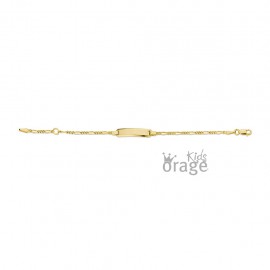 Bracelet identité maille figaro Or Jaune 9 carats 14 cm (A/4739/14)