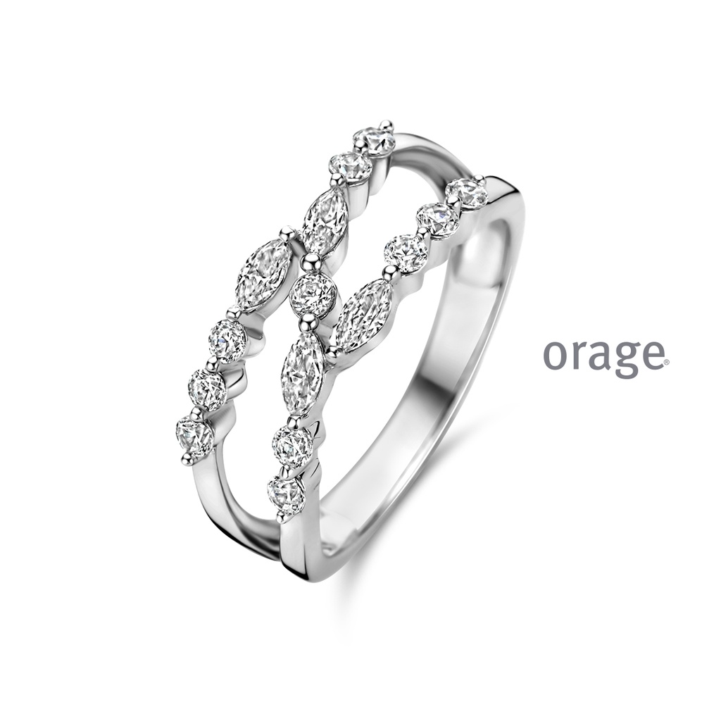 Bague en Argent rhodié 925/1000 & Oxyde de zirconium (BA059) (52-60)