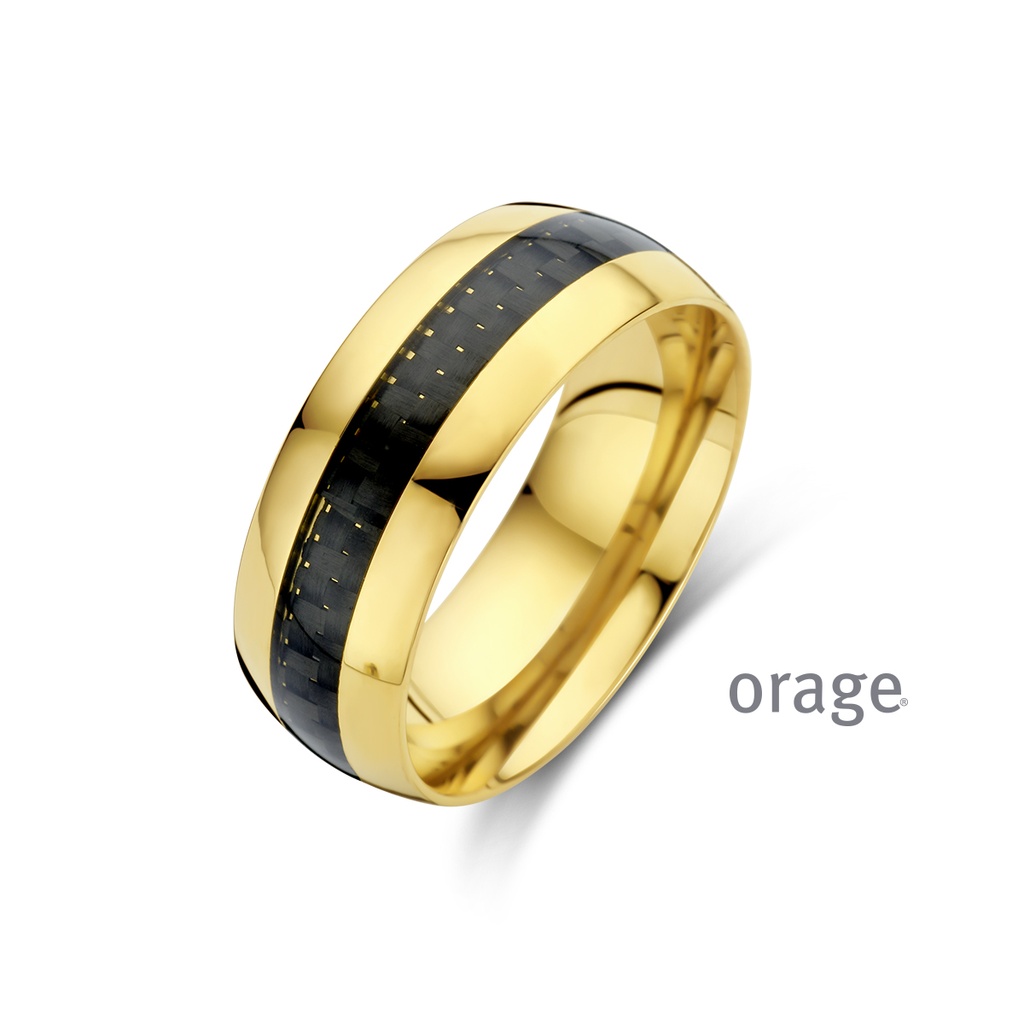 Bague en acier inoxydable jaune (58-68) (BA183)