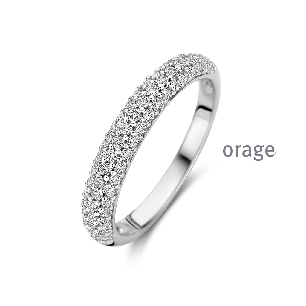 Bague en Argent rhodié 925/1000 & Oxyde de zirconium (50-60) (BA195)