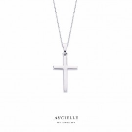 Pendentif croix en Or Blanc 18K 30mm x 19mm