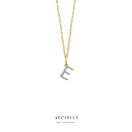 Pendentif lettre A-Z en Or Jaune 18K  et Diamant 0.025-0.045ct