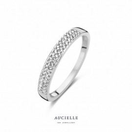 Bague pavé en Or Blanc et Diamants de  0.13ct (52 à 56) [AR0049X]