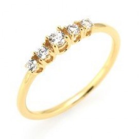 Bague en Or Jaune 18K et Oxydes de Zirconium (52-56) [AR0068C]