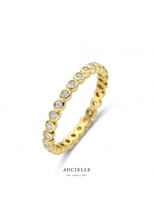 Bague Eternity en Or Jaune 18K avec Oxydes de Zirconium (52-56) [AR0087C]