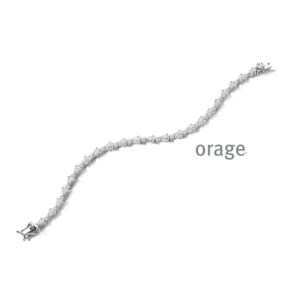 Bracelet en argent rhodié et oxyde de zirconium 18cm (BA242/18)