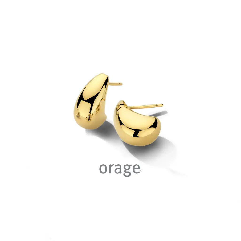 Boucles d'oreilles petites gouttes en acier jaune (BA254)