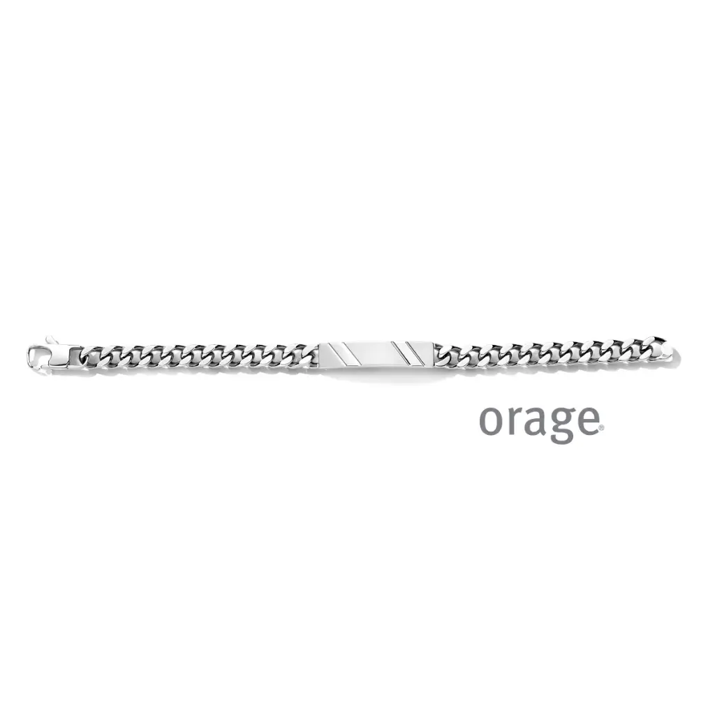 Bracelet identité en acier maille gourmette 10mm - 21cm (BA269)