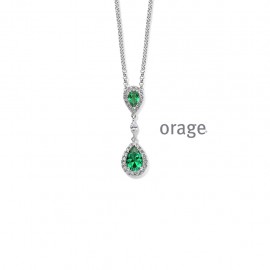 [AW023] Collier en argent 925/1000 vert