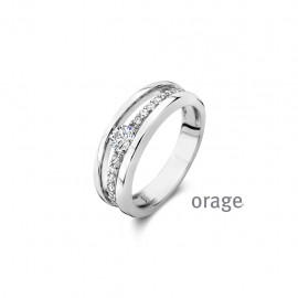 Bague en argent rodhié 925/1000 et zircon (52-60) [AW050]