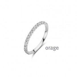 Bague en argent rhodié 925/1000 et zircon (50-60) [AW051]