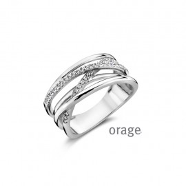 Bague trio en argent 925/1000 avec zircon (52-64) [AW083]