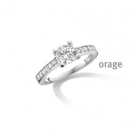 Bague en argent rhodié 925/1000 avec zircon (50-62) [AW086]