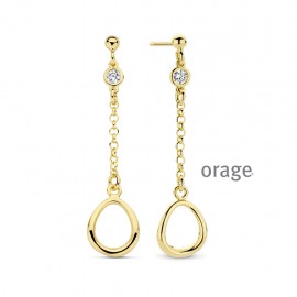 [AW087] Boucles d'oreilles pendantes plaqué or jaune