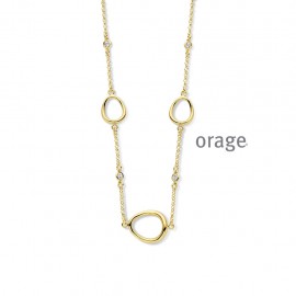 [AW088] Collier plaqué or jaune et zircon