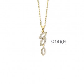 [AW098] Collier plaqué or jaune et zircon