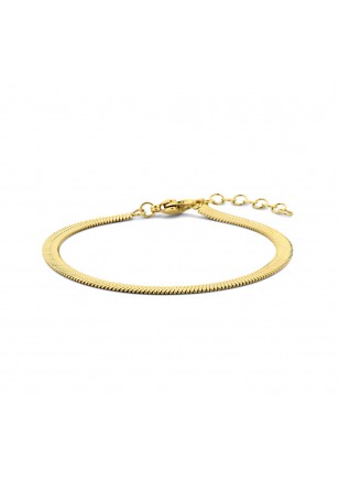 [AW124] Bracelet maille miroir acier jaune 