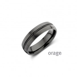 Bague hommes acier anthracite (58-68) [AW147]