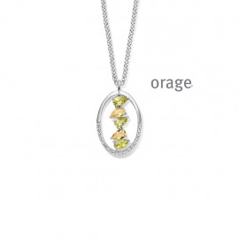 Collier péridot citrine en argent rhodié 925/1000 et zircon